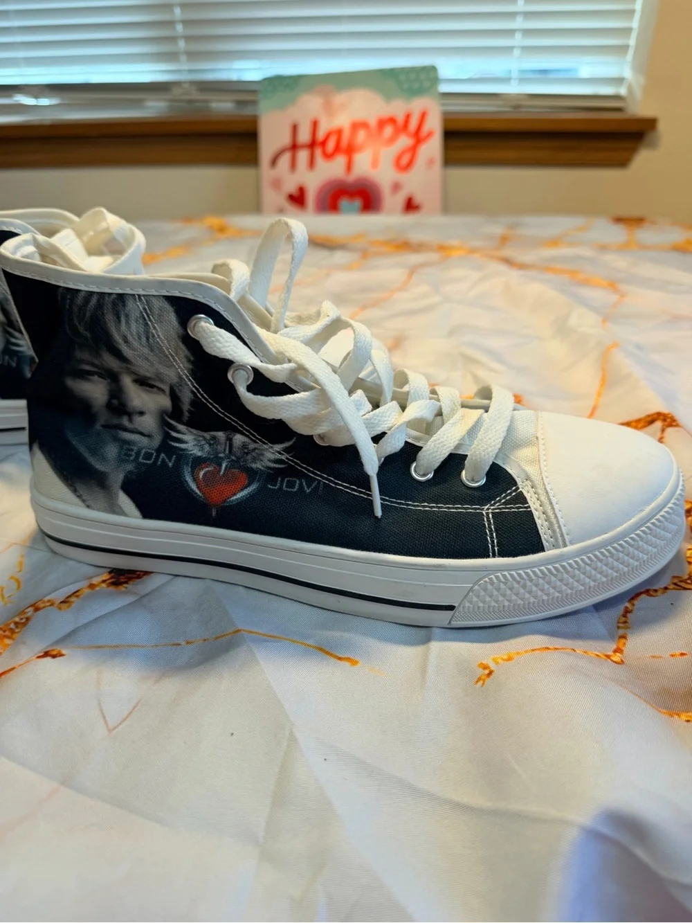 Bon Jovi high top sneakers size 8 women’s